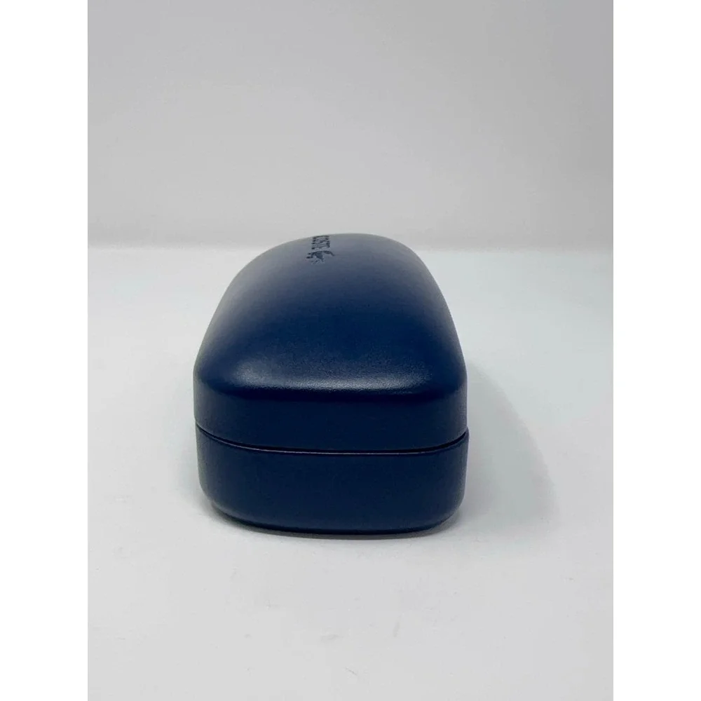 Lacoste Clamshell Eyeglass Glasses Case Embossed Logo Crocodile Navy‎ Hard Shell